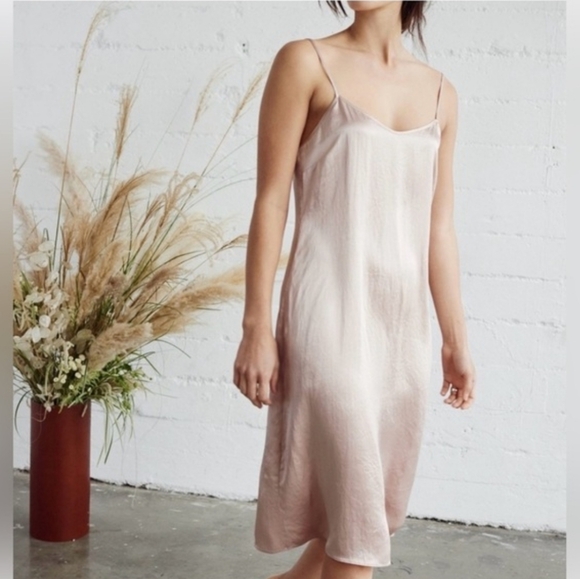 Jenni Kayne Dresses & Skirts - Jenni Kane Satin Slip Dress Blush Viscose